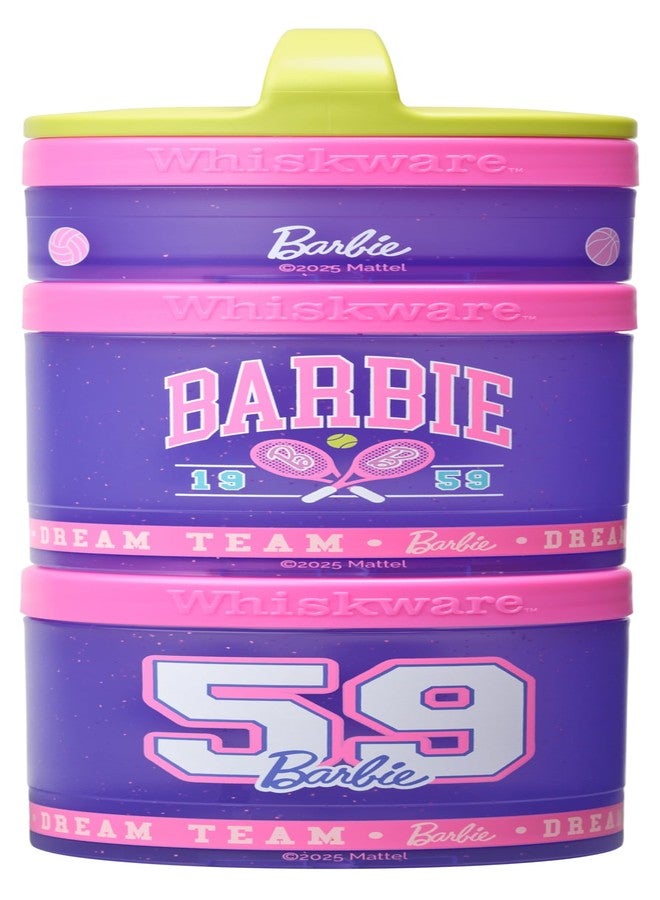 Whiskware Barbie 59 (Sports) Whiskware Stackable Snack Pack - 3 Jar + Handle - Yellow/Pink/Purple - Image 1
