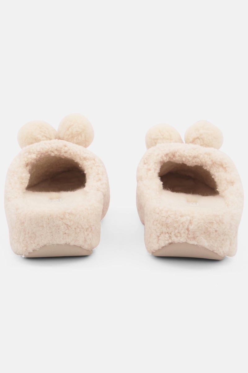 FitFlop Women Shuv Pom Pom Clogs,Ivory - Image 2