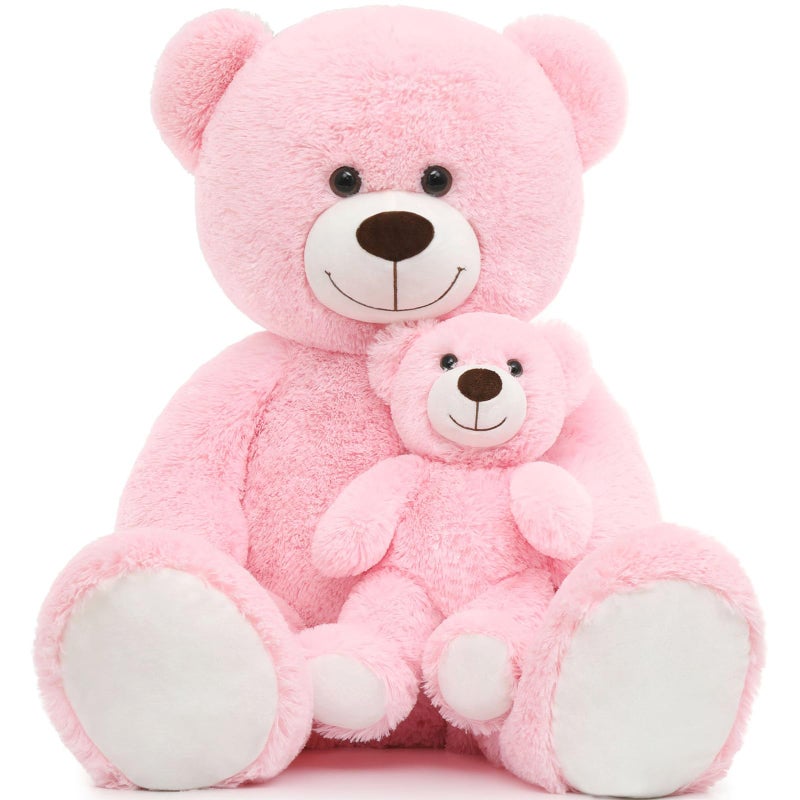 Tezituor Big Teddy Bear with Baby 39 inch Large Mommy Teddy Bear with Baby Giant Stuffed Bear for Kids Girlfriend on Mothers Day Valentine Christmas Baby Shower Pink - Image 2