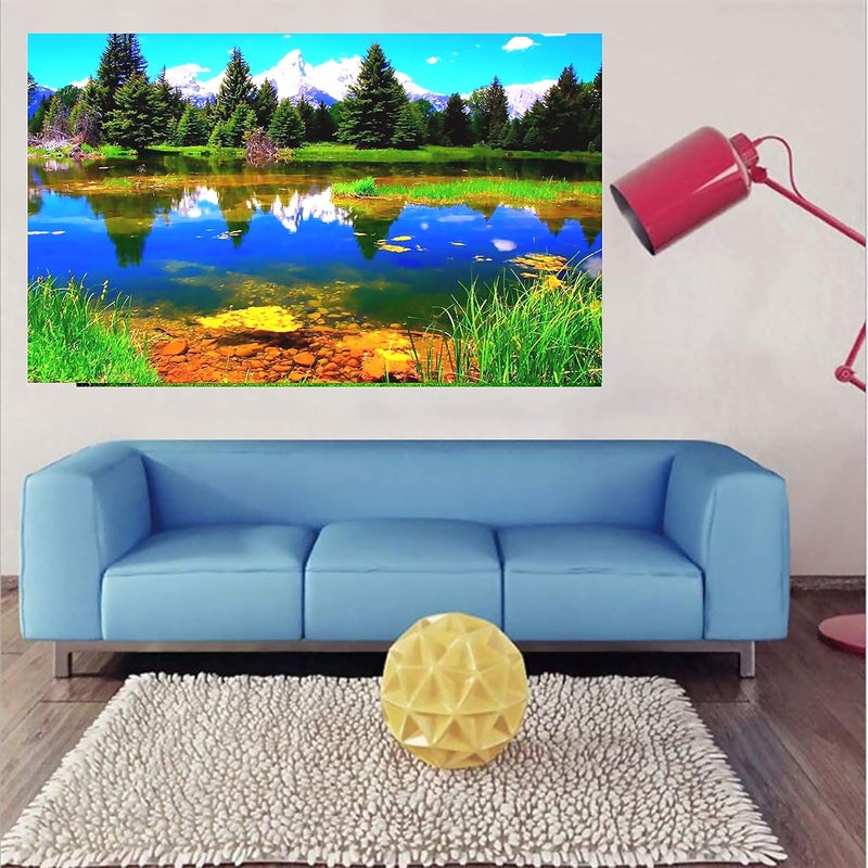 My D SQUARE Vinyl Mountain Nature Wall Poster for Bedroom Living Room Size 36 x 24 Inch Self Adhesive Wall Art 6 square feet Dnp121 - Image 3