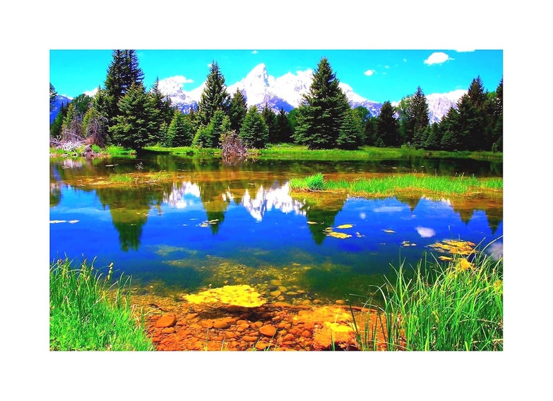 My D SQUARE Vinyl Mountain Nature Wall Poster for Bedroom Living Room Size 36 x 24 Inch Self Adhesive Wall Art 6 square feet Dnp121 - Image 1