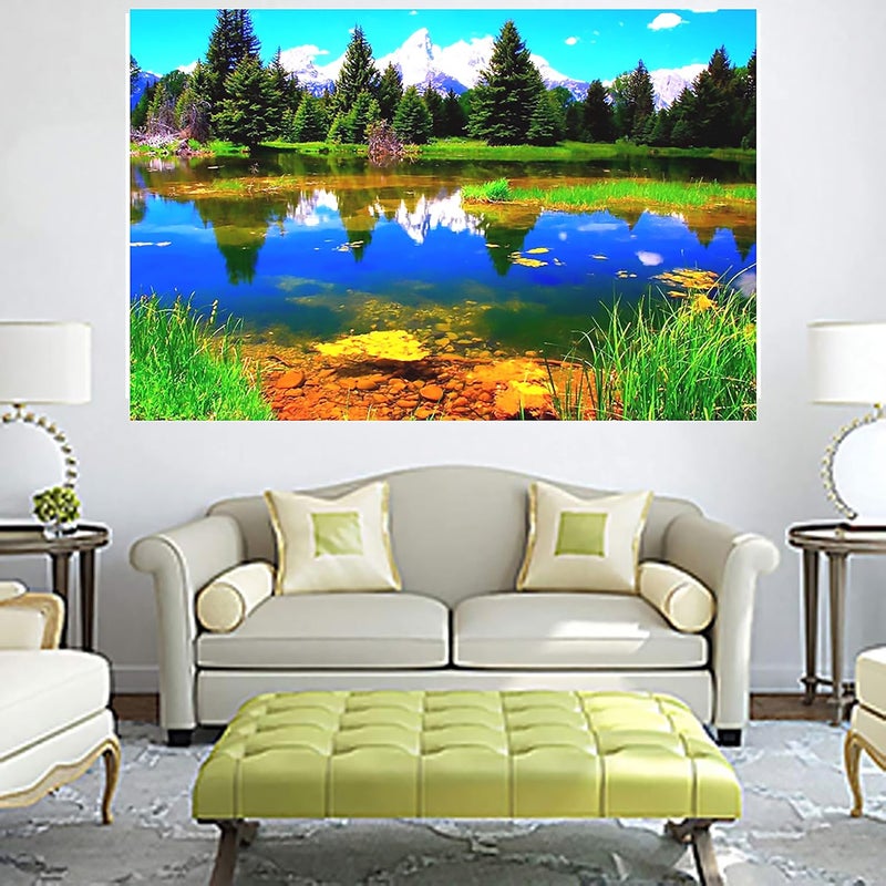 My D SQUARE Vinyl Mountain Nature Wall Poster for Bedroom Living Room Size 36 x 24 Inch Self Adhesive Wall Art 6 square feet Dnp121 - Image 2