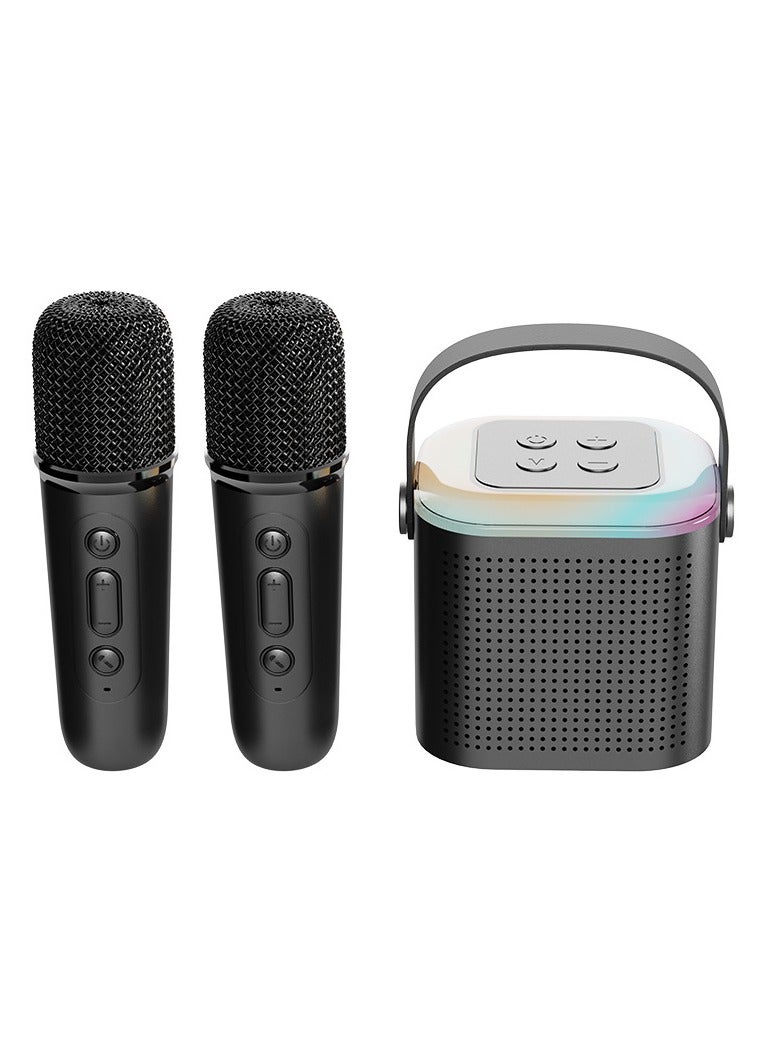 Karaoke Machine with Two Wireless Microphones, Y1 Karaoke Speaker with RGB Light, Bass Height Bluetooth Speaker, PA System, Connect to TVs, Phones, for Party  - Image 1