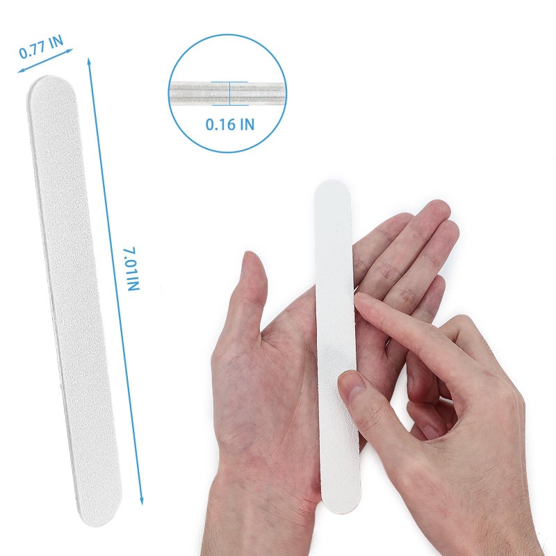GigaGround White Nail Files (12 Pack), Professional 100/180 Grit Double-Sided Emery Boards for Natural Nails, Acrylics & Gels, Durable White Fingernail and Toenail File Kit for Manicure & Pedicure - Image 5
