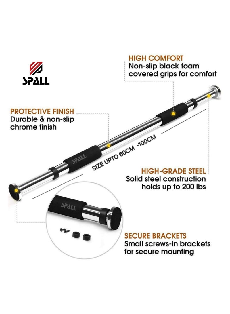Spall Chin Up Bar For Doorway Pull Up Bar Upper Body Workout For Strength Training With Adjustable Chrome Steel Pull Up Adjustable Gym Bar With Cushioned Grip - Image 1