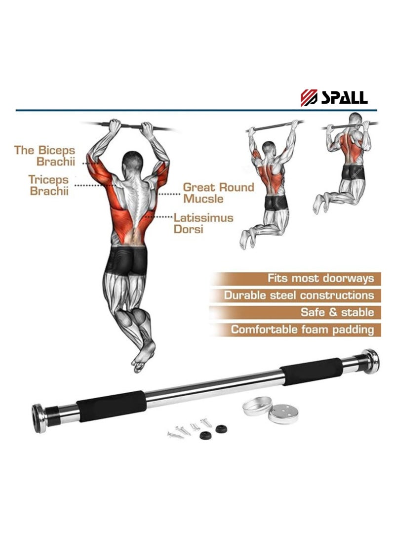 Spall Chin Up Bar For Doorway Pull Up Bar Upper Body Workout For Strength Training With Adjustable Chrome Steel Pull Up Adjustable Gym Bar With Cushioned Grip - Image 4