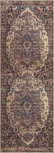 Bloom Rugs Washable 12 ft Runner - Beige/Terracotta Traditional Runner for Entryway, Hallway, Bathroom, and Kitchen - Exact Size: 2.5' x 12' - Image 4