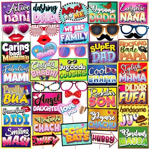 WOBBOX All Occasion Multi Colour Party Props, Baby Shower Props for Family, Wedding Props, Medium (WOBOX1857) - Image 1