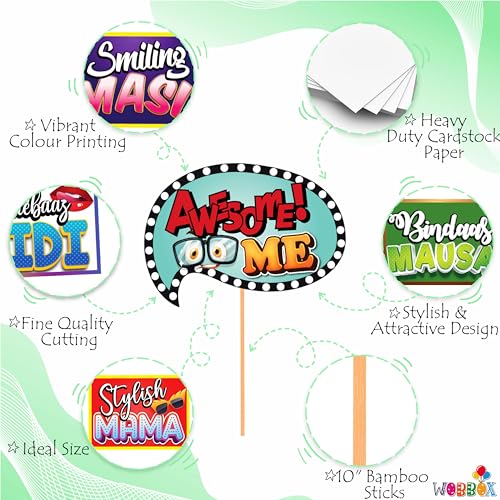 WOBBOX All Occasion Multi Colour Party Props, Baby Shower Props for Family, Wedding Props, Medium (WOBOX1857) - Image 4