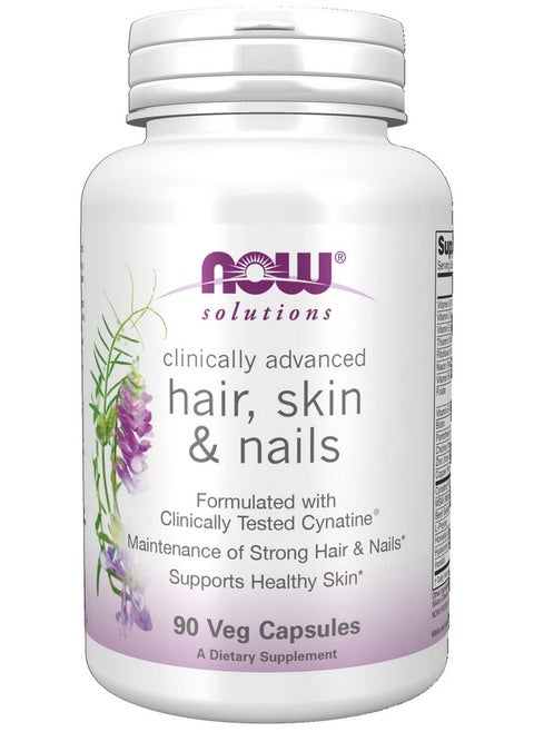 Solutions Hair Skin And Nails Clinically Advanced Support With Clinically Tested Cynatine 90 Veg Capsules