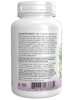 now Solutions Hair Skin And Nails Clinically Advanced Support With Clinically Tested Cynatine 90 Veg Capsules  - Image 4