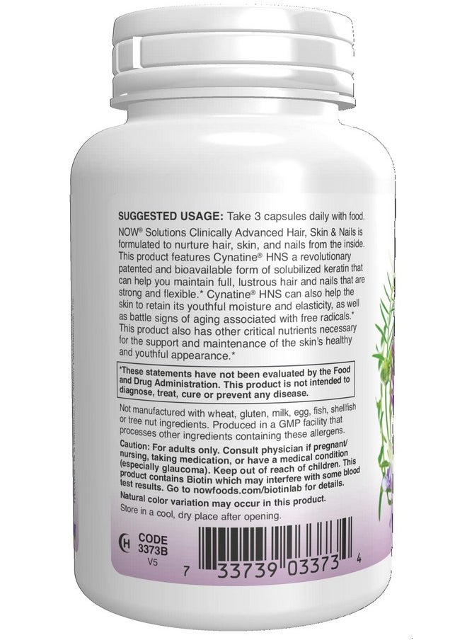 now - Solutions Hair Skin And Nails Clinically Advanced Support With Clinically Tested Cynatine 90 Veg Capsules - Image 1