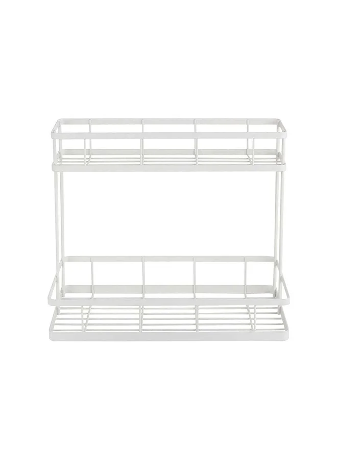 DANUBE HOME Atticus 2-Tier Pantry Organizer Iron Metal With Powder Coating White Iron Metal Non-Sticky Frying Pan Multi-Purpose Pot For Cooking Kitchen Dining 37 X 24 X 30.7 Hcm - White