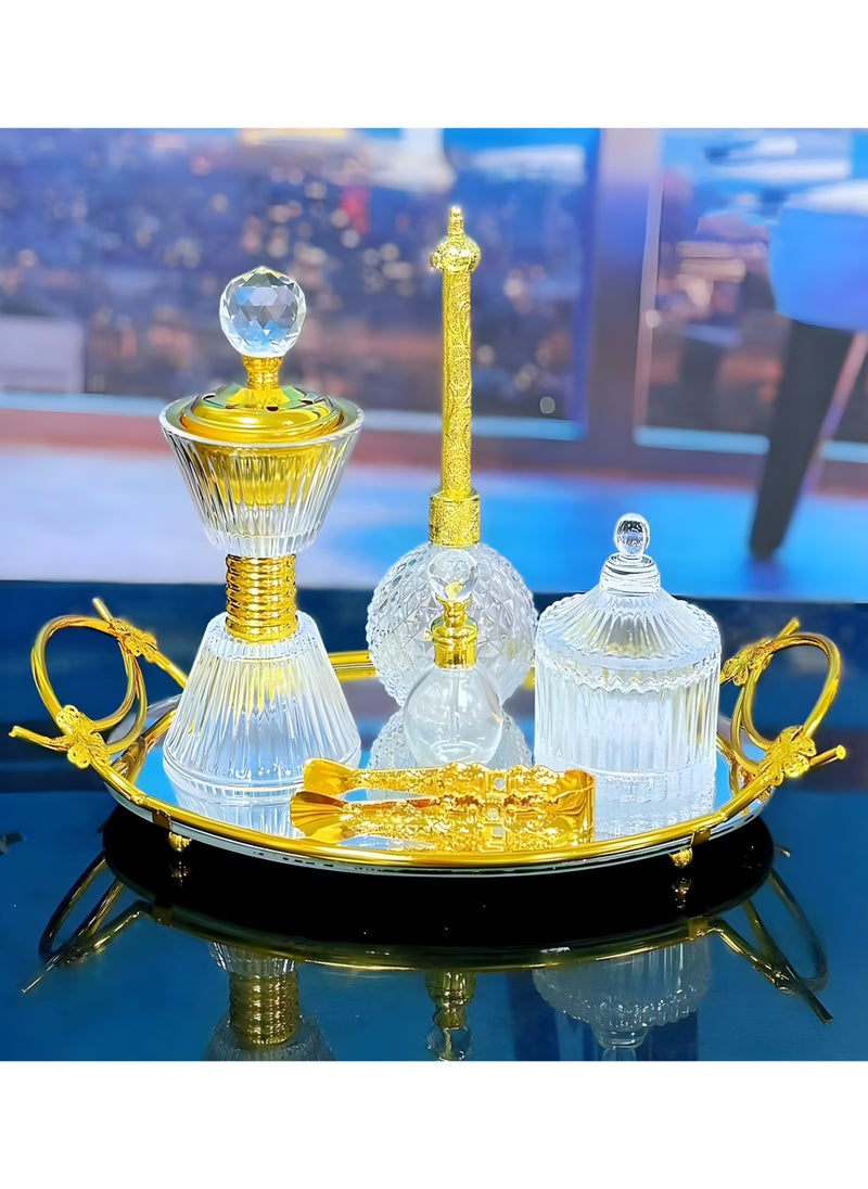 Bakhoor BoSidin Elegant Design Glass Incense Burner Set Arabic Oud Holder for Home and Office Fragrance  - Image 1