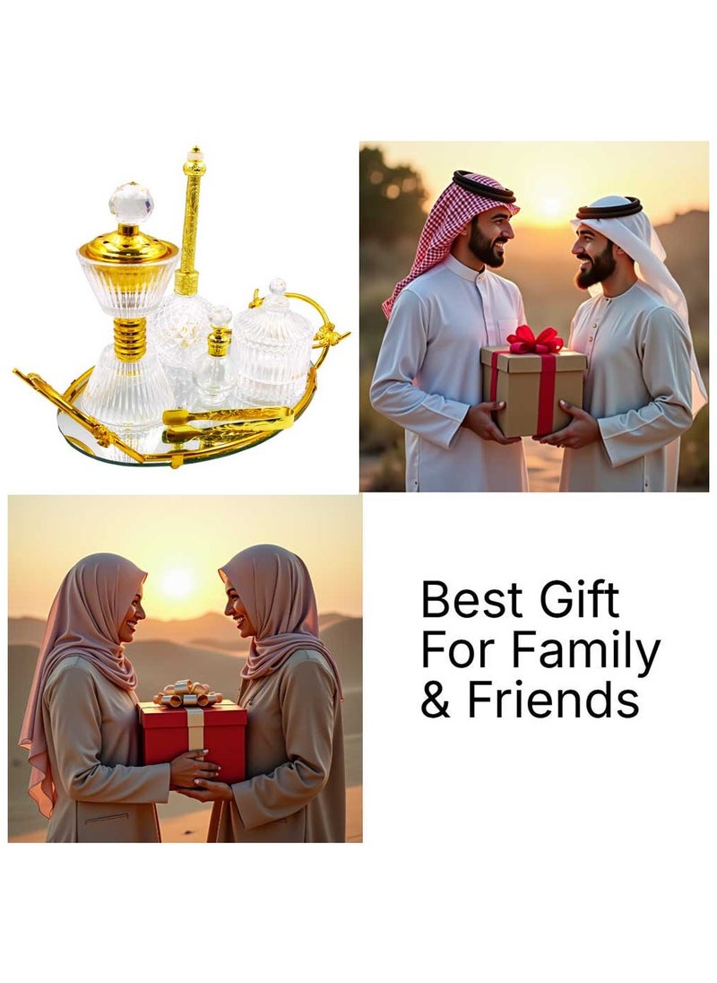 Bakhoor BoSidin Elegant Design Glass Incense Burner Set Arabic Oud Holder for Home and Office Fragrance  - Image 5