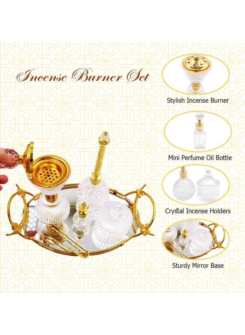 Bakhoor BoSidin Elegant Design Glass Incense Burner Set Arabic Oud Holder for Home and Office Fragrance  - Image 2
