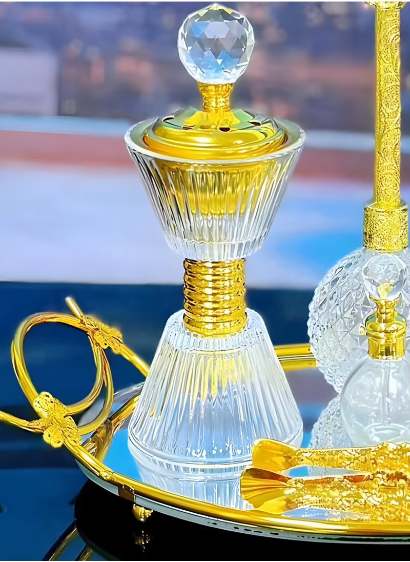 Bakhoor BoSidin Elegant Design Glass Incense Burner Set Arabic Oud Holder for Home and Office Fragrance  - Image 3