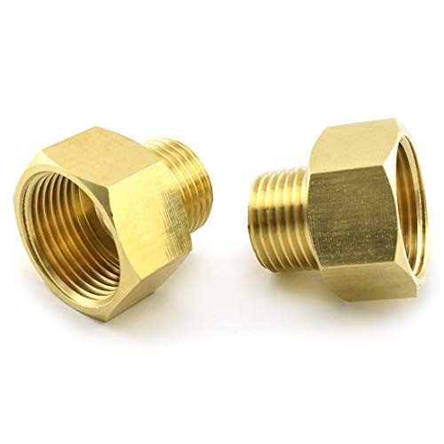MARRTEUM Brass Pipe Fitting Adapter 1/2" NPT Male to 3/4" NPT Female Reducer Connector, 2pcs - Image 1