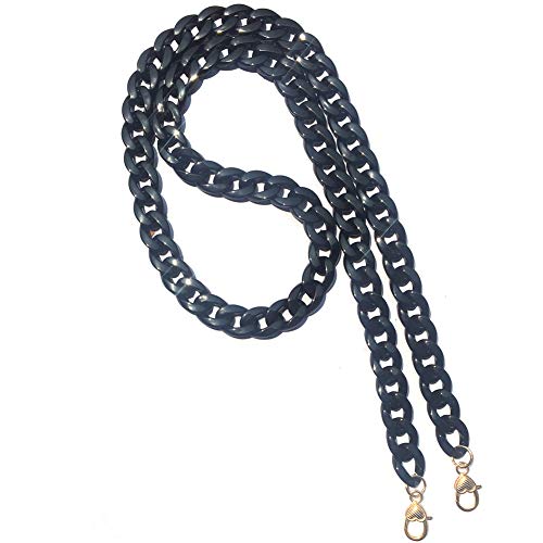 AUMEY 40 Inches DIY Resin Bag Strap Plastic Ladies Bag Chain Shoulder Cross Body Bag Handbag Purse Replacement Chain Strap (Black) - Image 1