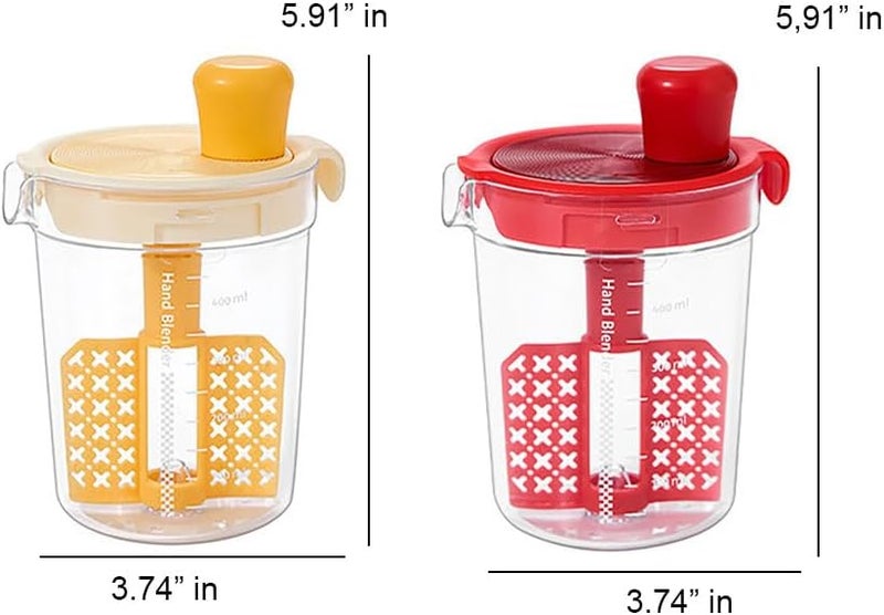 halteoly Salad Dressing Shaker Bottle, Salad Dressing Mixer Cup, Egg Liquid Mixing Cup, Manual Mixing Tool for kitchen,vinaigrette dressing bottle (Yellow) - Image 4