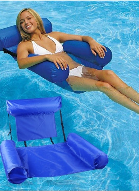 New Inflatable Water Lounge Chair Float Bed Hammock, Foldable Dual-Use Recliner Float.