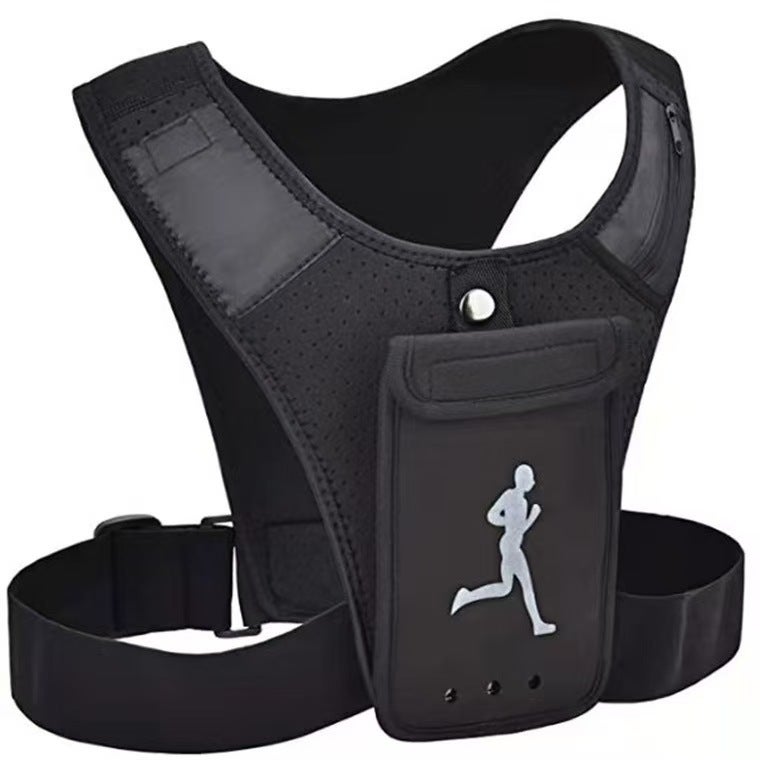 Generic Outdoor Sports Vest Bag Running Special Mobile Phone Bag Multifunctional Touch Screen Sports Vest Marathon Track and Field Backpack Black (bag)