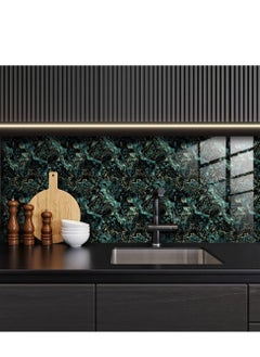 Generic 20 Pieces Marble Tile Stickers, PVC Waterproof Oil Proof Self Adhesive Wall Stickers, Suitable for Kitchen Bathroom Home Decor (10x10cm Green)  - Image 2
