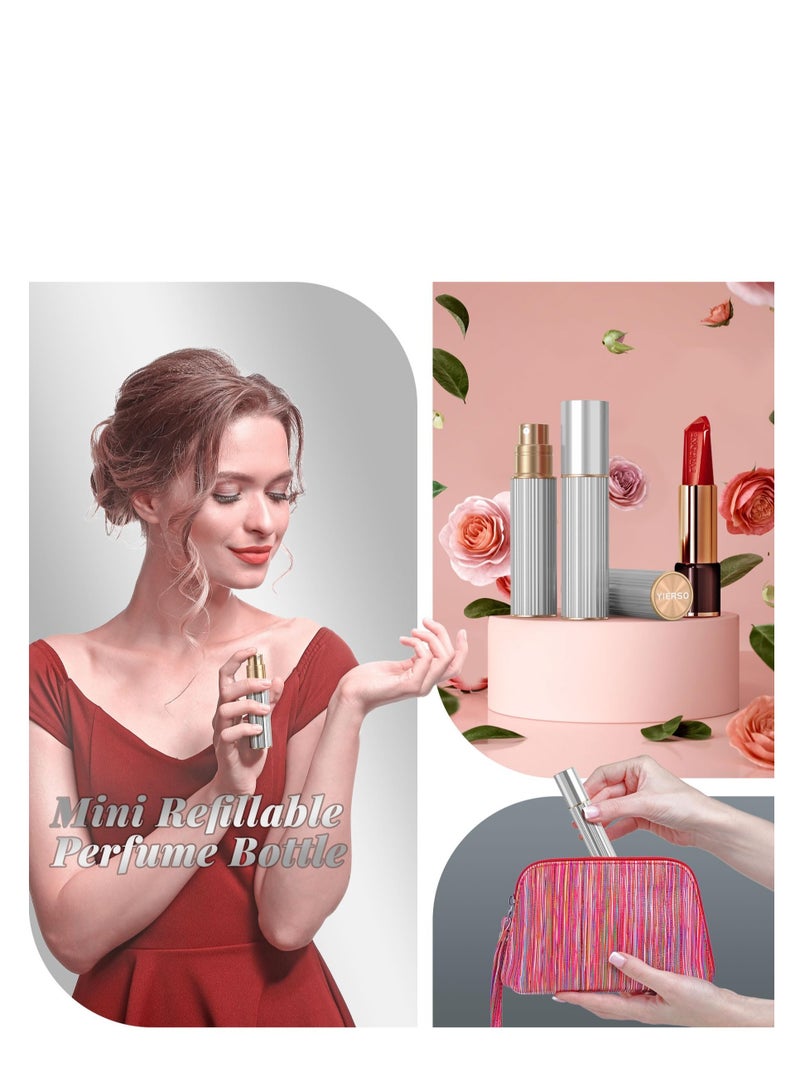 Excefore Perfume Travel Refillable Bottle, 5ml Atomizer Perfume Spray Bottle for Travel, Bottom-Filling Fragrances Perfumes Atomizer, Empty Travel Cologne Sprayer Bottles Refillable (Silver) - Image 2