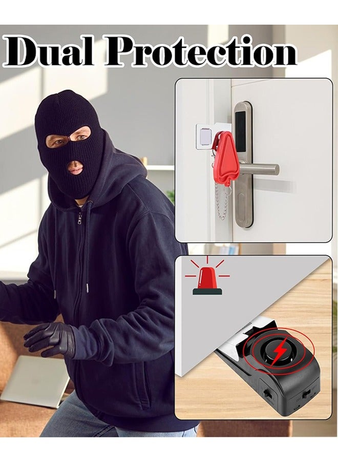 Portable Door Lock & Door Stop Alarm Set, Dual Protection Home Security Door Kit 120 dB Travel Door Stopper Door Wedge Alarm with 3 Levels Sensitivity for Traveling Hotel Home - Image 5