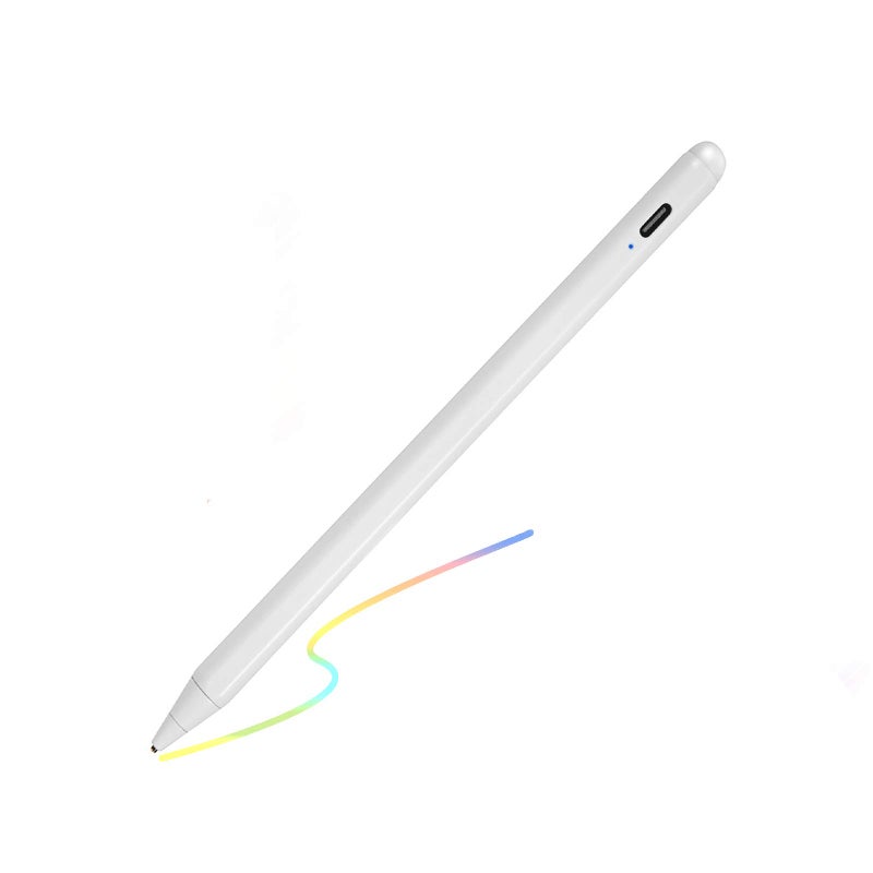Bbata Electronic Stylus for iPad 5th Generation 9.7" 2017 Pencil,Type-C Rechargeable Active Capacitive Pencil Compatible with Apple iPad 5th Gen 9.7-inch Stylus Pens,Good on iPad Drawing Pens,White - Image 1