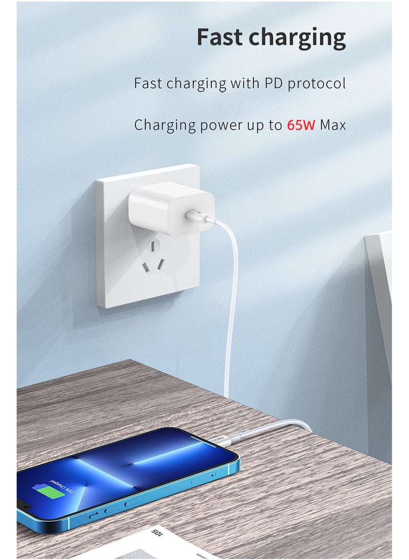 Recci Type C to Type C Cable PD 65W Fast Charging Cord Series 1M White USB C Data Cord Durable and Anti Swing Compatible for iPhone15/16 Series Macbook Samsung Galaxy S24 Huawei Xiaomi  - Image 3