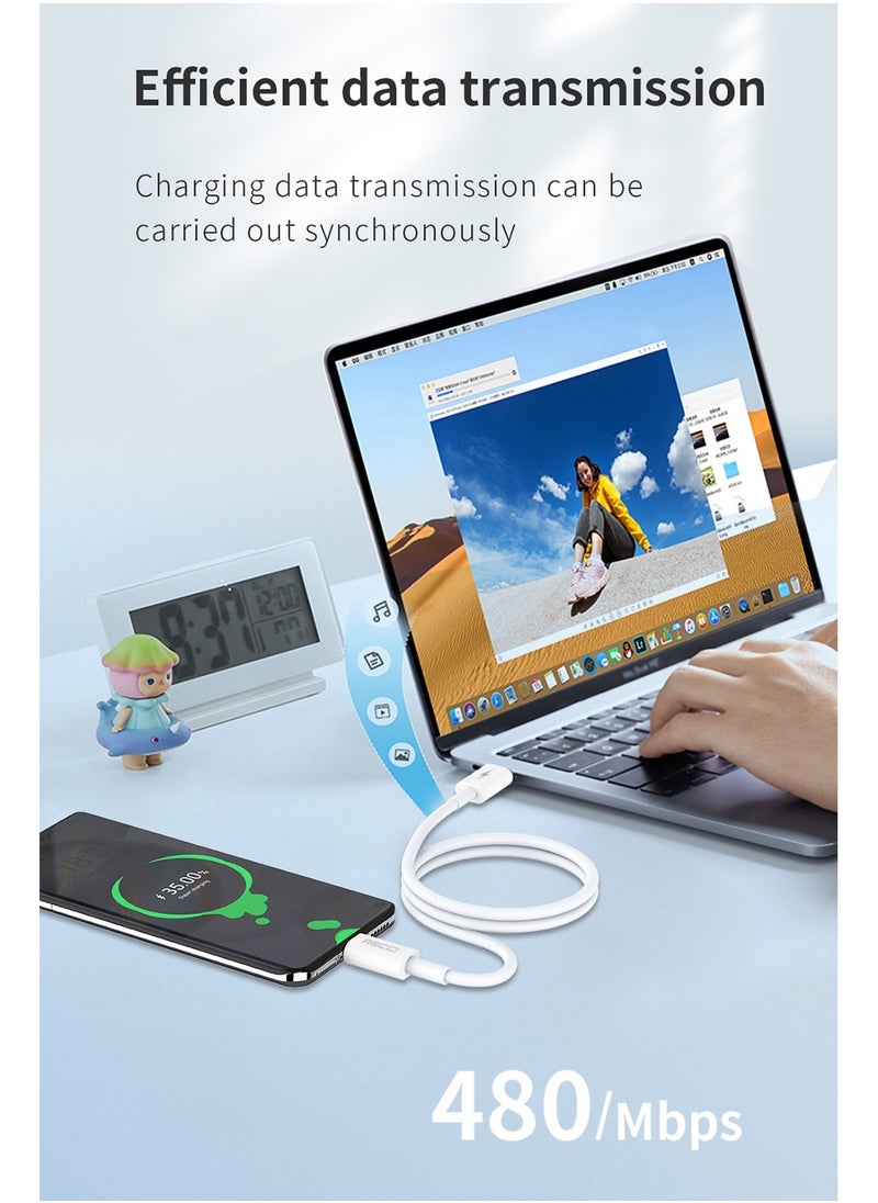 Recci Type C to Type C Cable PD 65W Fast Charging Cord Series 1M White USB C Data Cord Durable and Anti Swing Compatible for iPhone15/16 Series Macbook Samsung Galaxy S24 Huawei Xiaomi  - Image 4