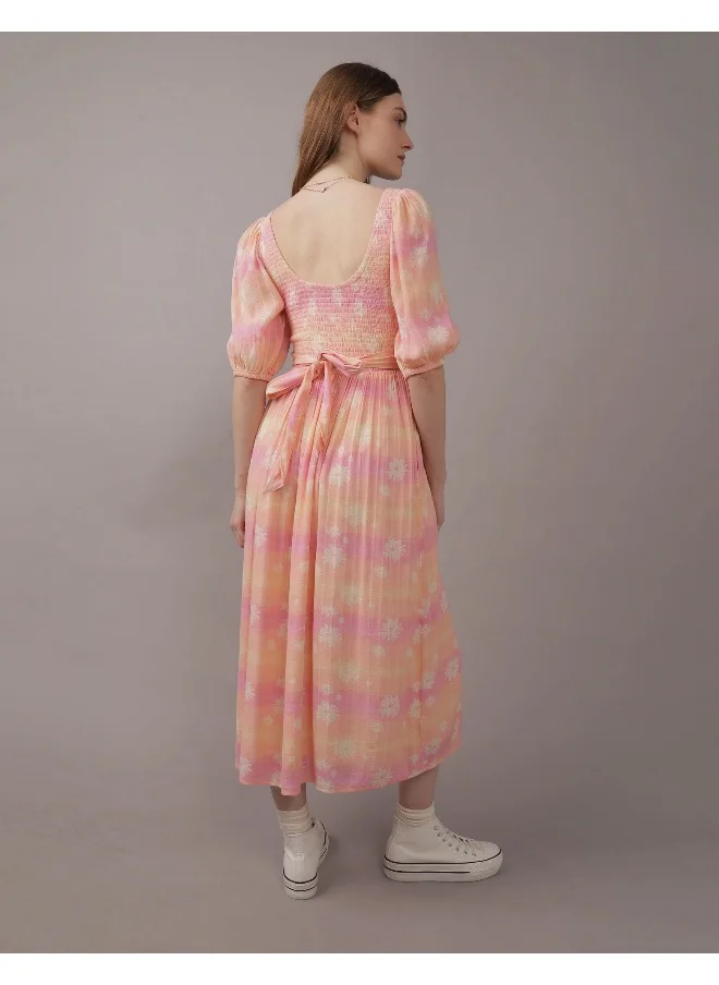 امريكان ايجل AE Smocked Midi Dress