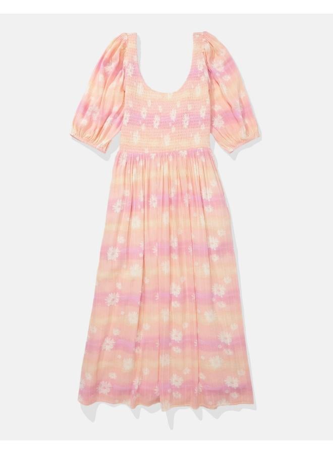 Floral Smocked Midi Dress