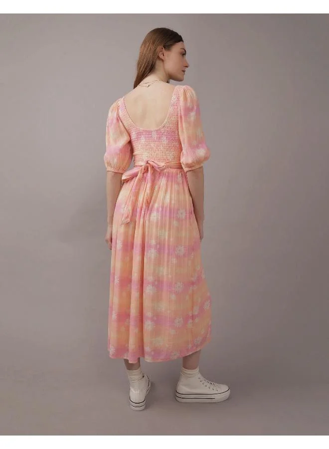 امريكان ايجل Floral Smocked Midi Dress