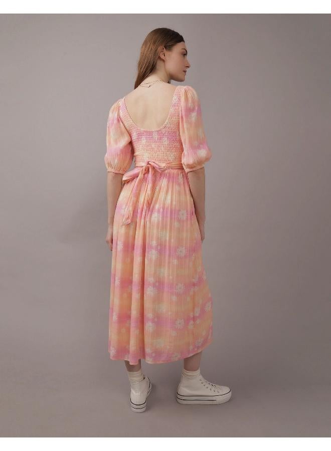 Floral Smocked Midi Dress