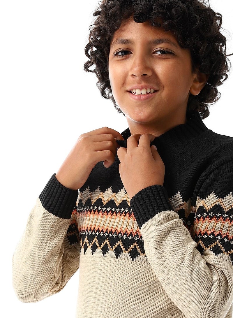 سيزار بلوفر صوف أولادي مزود بتصميمات متعددة - Image 3