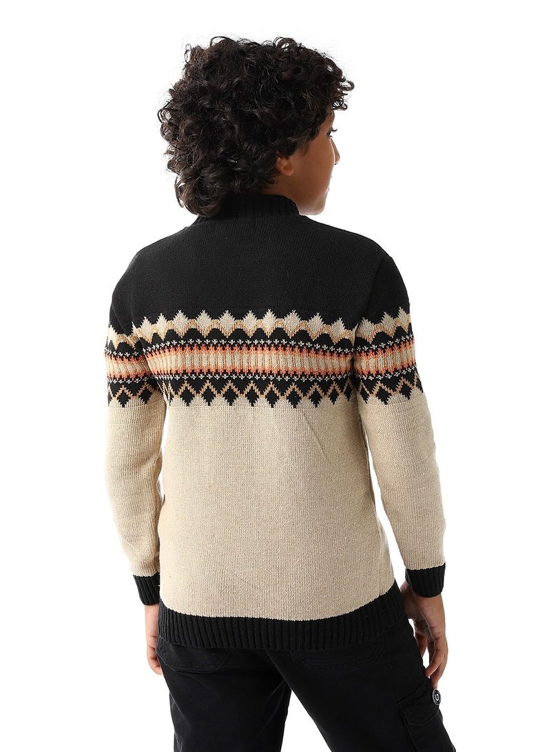 سيزار بلوفر صوف أولادي مزود بتصميمات متعددة - Image 4