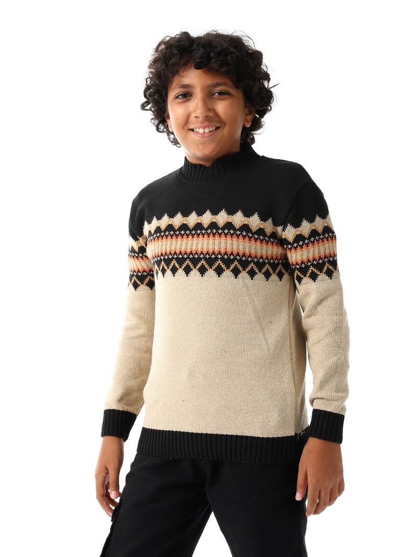 سيزار بلوفر صوف أولادي مزود بتصميمات متعددة - Image 2