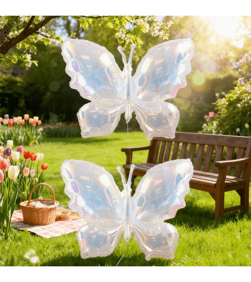 2 Pack Colorful Butterfly Balloons High Quality Film for Weddings Birthdays - Image 1