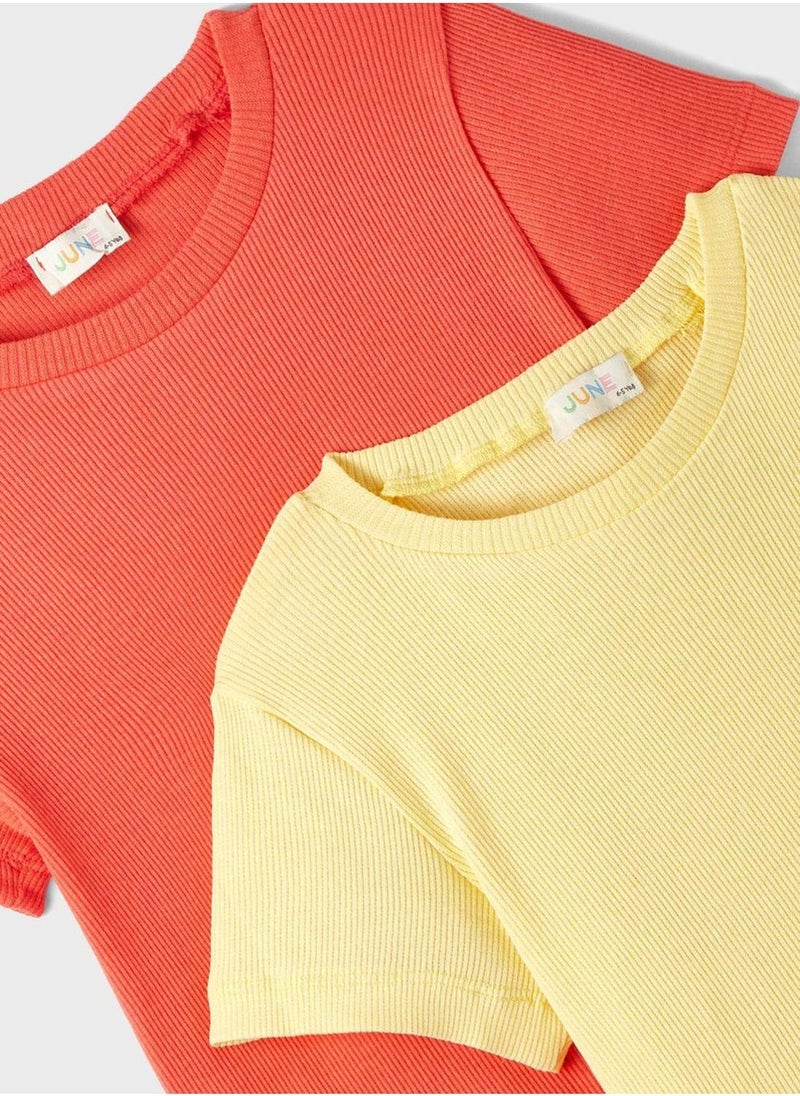 جون طقم تيشيرت أساسي للبنات قطعتين - Image 3