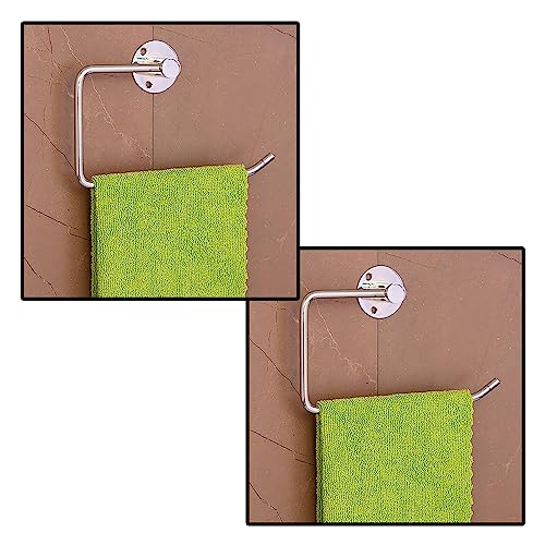 GARBNOIRE Stainless Steel Towel Ring | Napkin Ring | Modern Bath Towel Stand | Towel Holder | Towel Hanger with Chrome Finish, Pack of (2) - Image 1