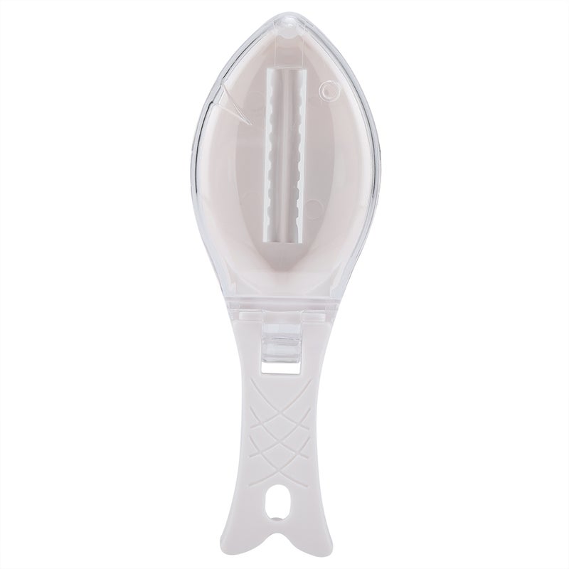 Fast Remove Fish Skin Scraping Brush Plastic Scraper Kitchen Cleaning Fishes Knife(White) - Image 1