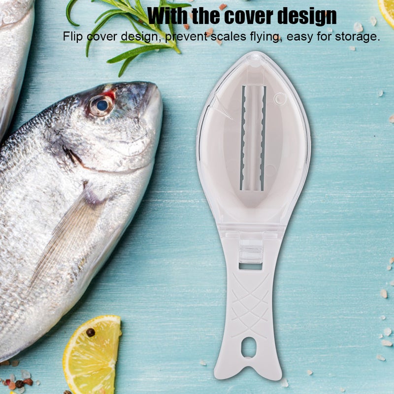 Fast Remove Fish Skin Scraping Brush Plastic Scraper Kitchen Cleaning Fishes Knife(White) - Image 2