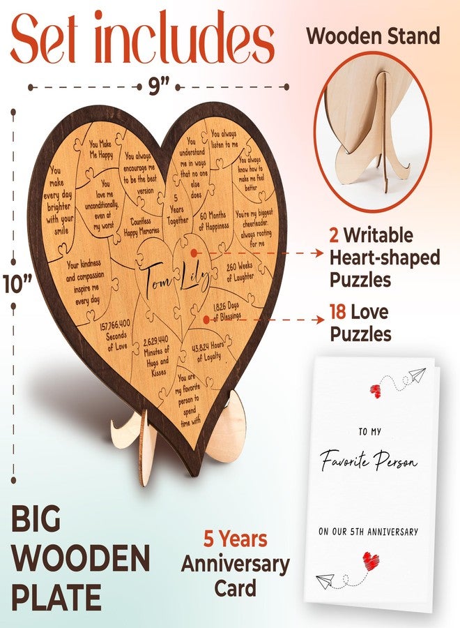 Stofinity 5 Year Anniversary Wood Gifts For Him Her - 5th Anniversary Marriage Gifts For Wife Husband, Wooden Wedding Gift For For Fifth Anniversary - Image 3
