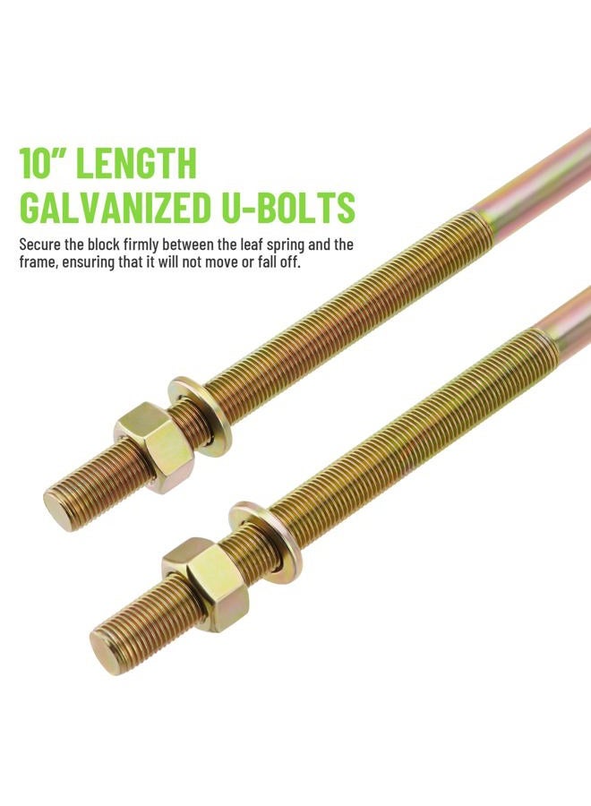 Racewill 3 inch Universal Leaf Spring Lowering Block Kits, 5" Length x 2-1/3" Width Blocks, with 4 Pack Heavy Duty Galvanized U-Bolts - Image 3