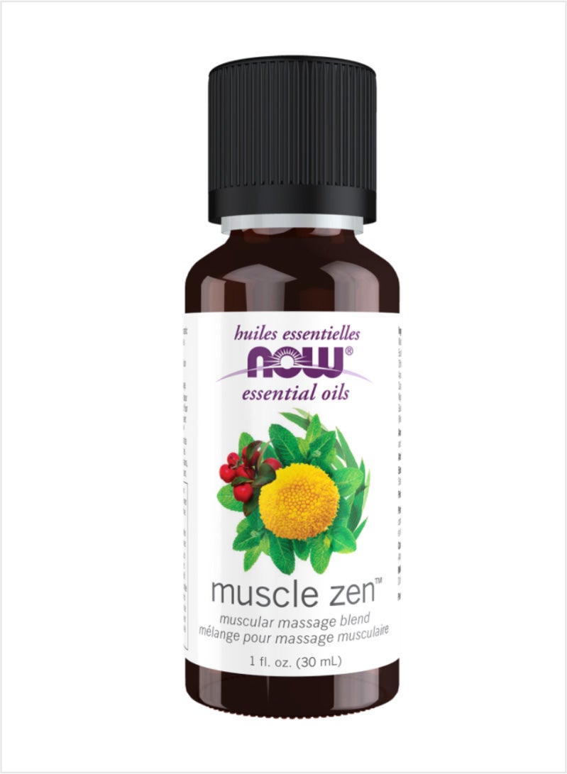 NOW Essential Oils Muscle Zen Blend - Relaxation & Relief, 30ml