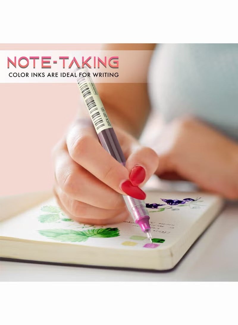 Gel Ink Pens .5mm fine point liquid ink pens Rollerball Pens Smooth Writing for Note taking 12 PCS Assorted Coloring Pens for Coloring Drawing & Detailing Back to School Office Art Supplies - Image 4