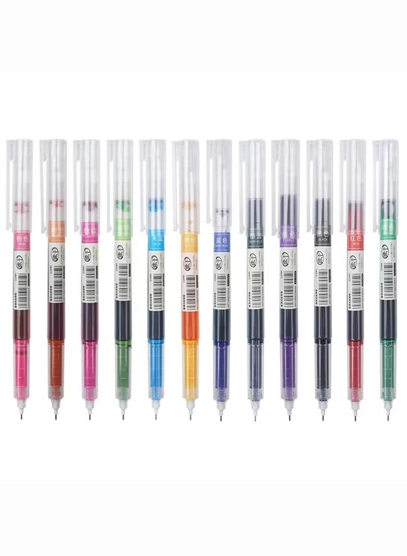 Gel Ink Pens .5mm fine point liquid ink pens Rollerball Pens Smooth Writing for Note taking 12 PCS Assorted Coloring Pens for Coloring Drawing & Detailing Back to School Office Art Supplies - Image 1