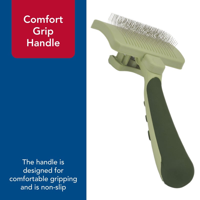 Coastal Pet Safari Dog Self-Cleaning Slicker Brush - Dog Deshedding Brush - Prevents Mats and Tangled Hair - For Dogs with Short or Long Hair - Small - 7" x 3.6" - Image 5